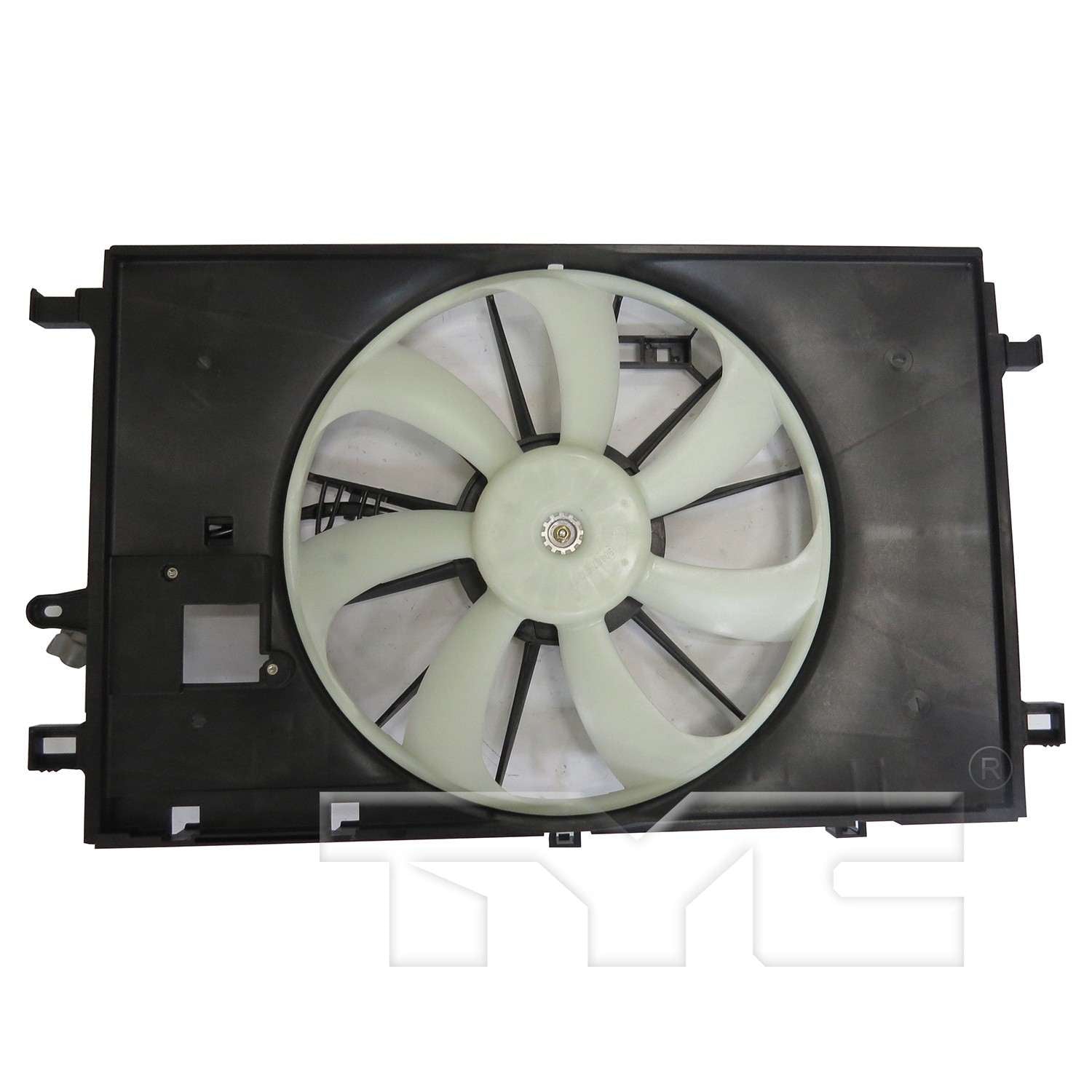 TYC Dual Radiator and Condenser Fan Assembly  top view frsport 624210