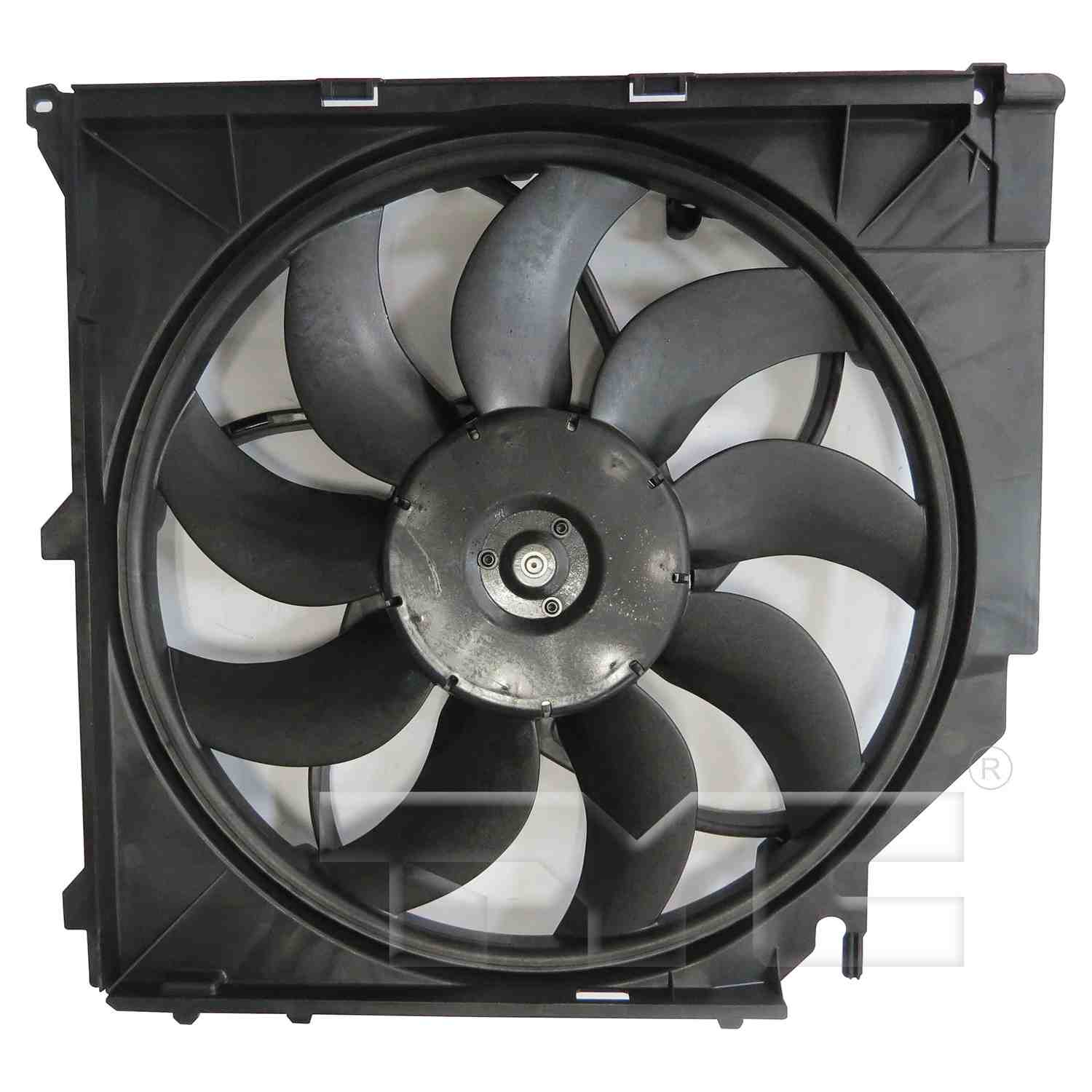 TYC Dual Radiator and Condenser Fan Assembly  top view frsport 624230