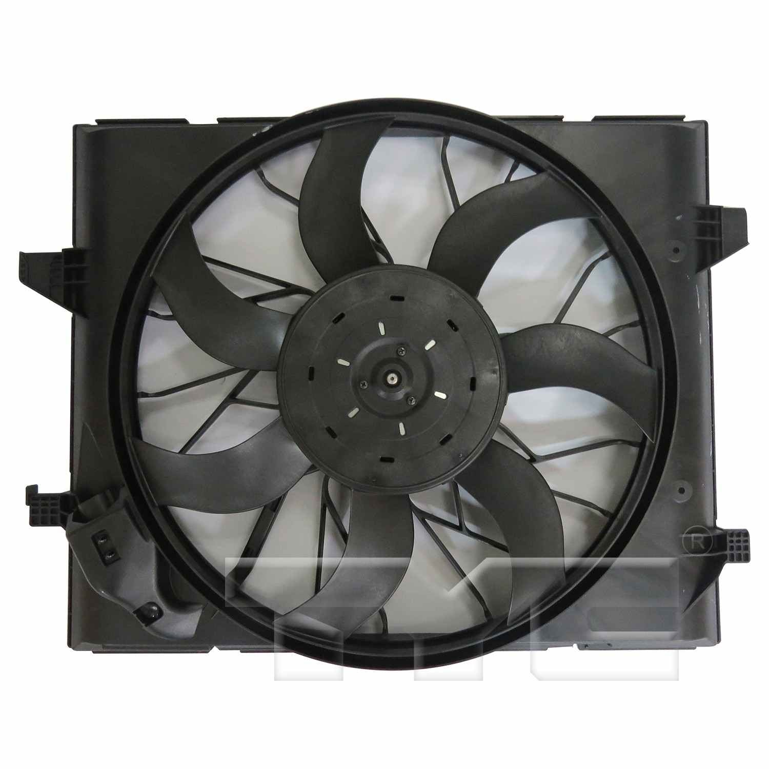 TYC Dual Radiator and Condenser Fan Assembly  top view frsport 624340