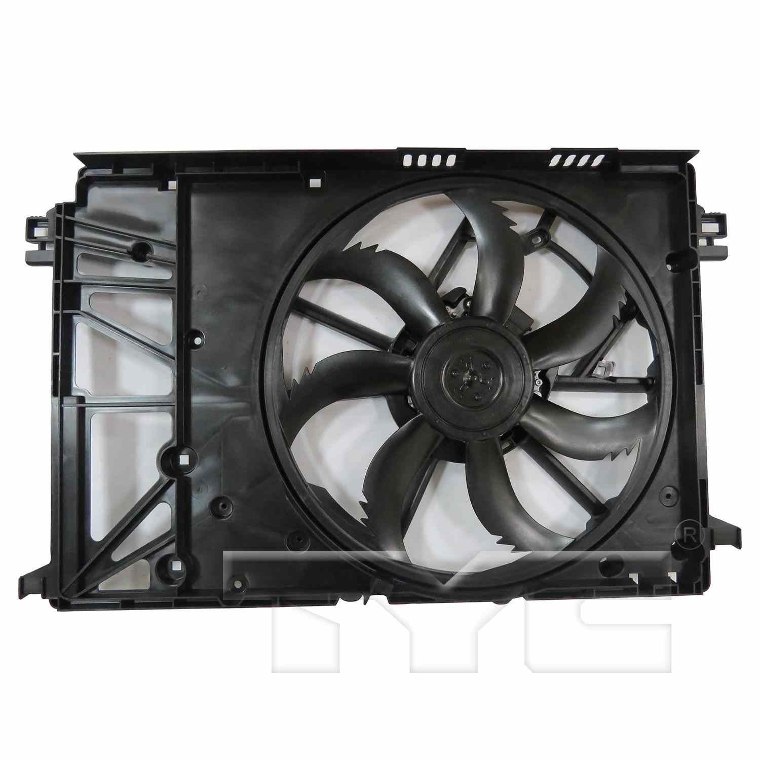 TYC Dual Radiator and Condenser Fan Assembly  top view frsport 624440