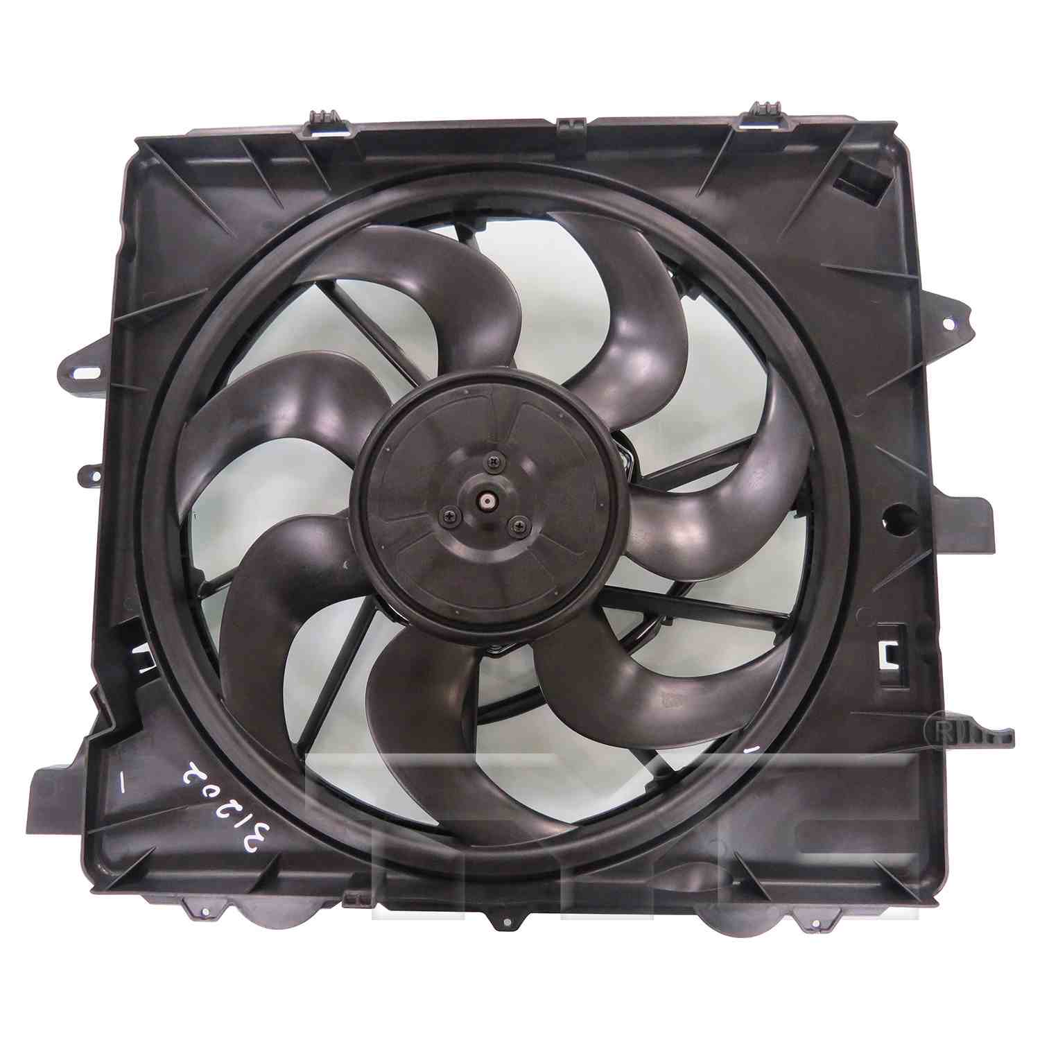 TYC Dual Radiator and Condenser Fan Assembly  top view frsport 624510