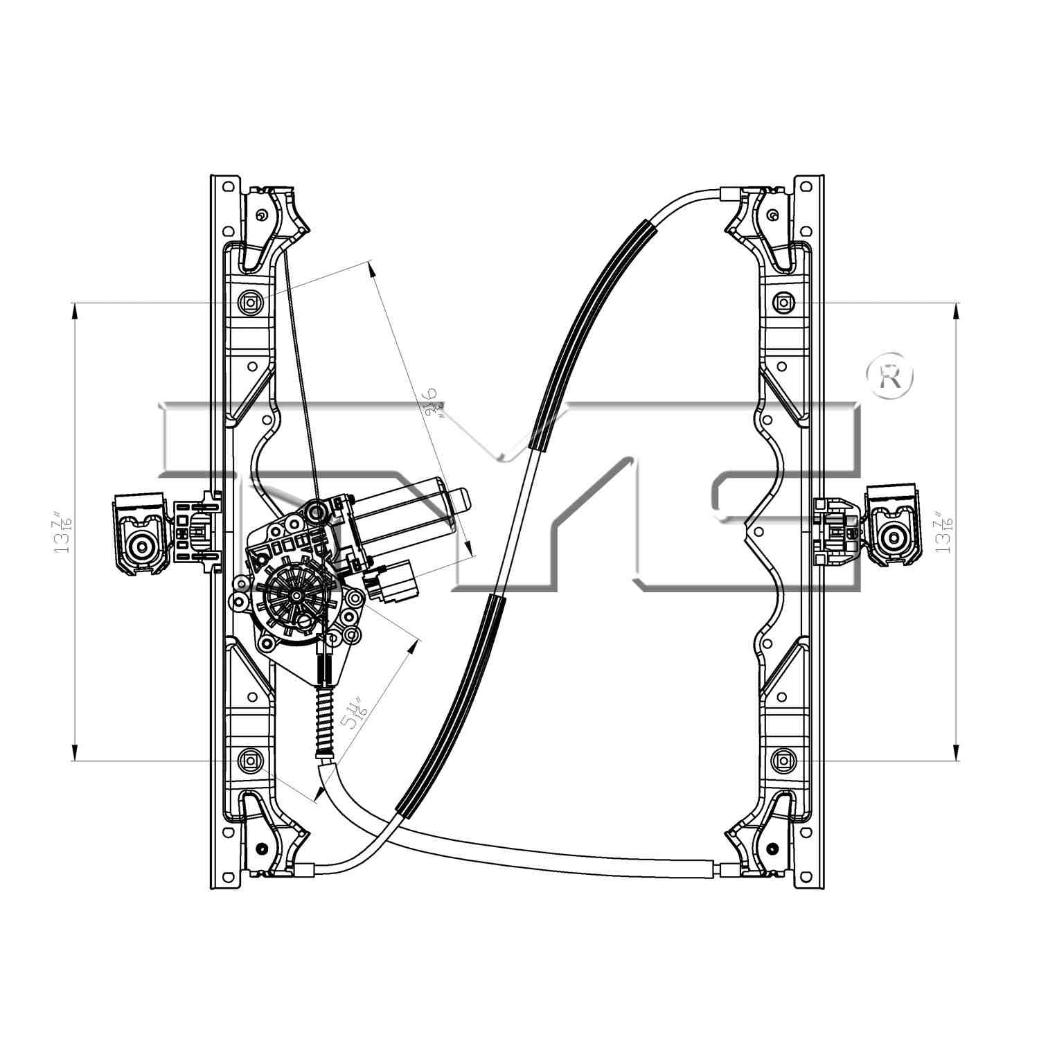 tyc power window motor and regulator assembly  frsport 660429