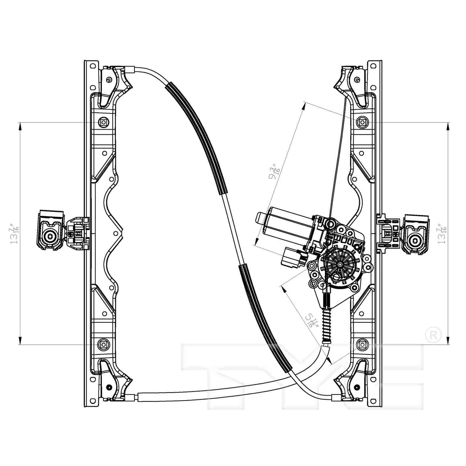 tyc power window motor and regulator assembly  frsport 660430