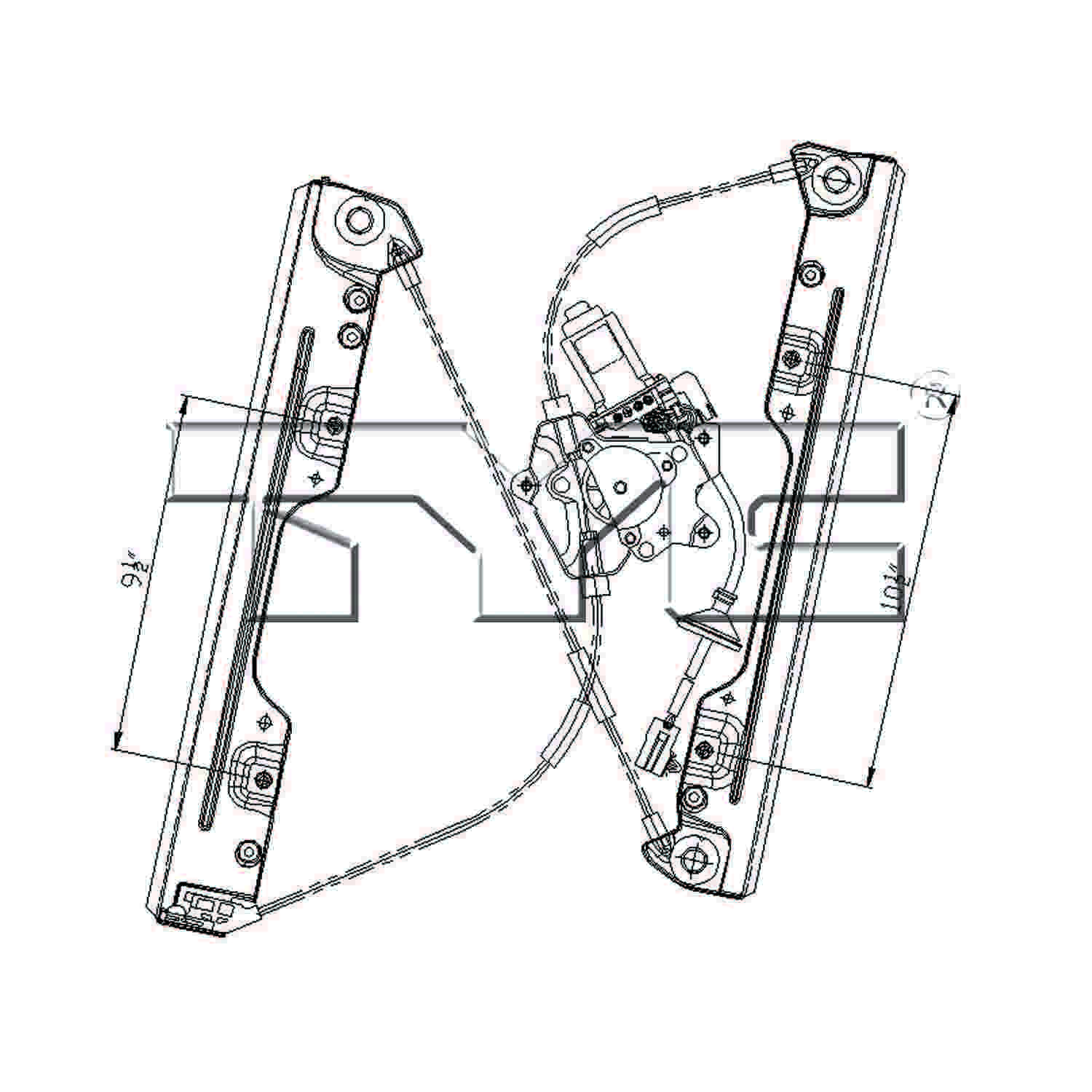 tyc power window motor and regulator assembly  frsport 660498