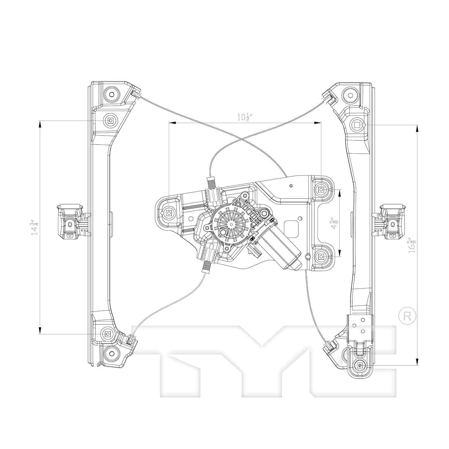 tyc power window motor and regulator assembly  frsport 660583