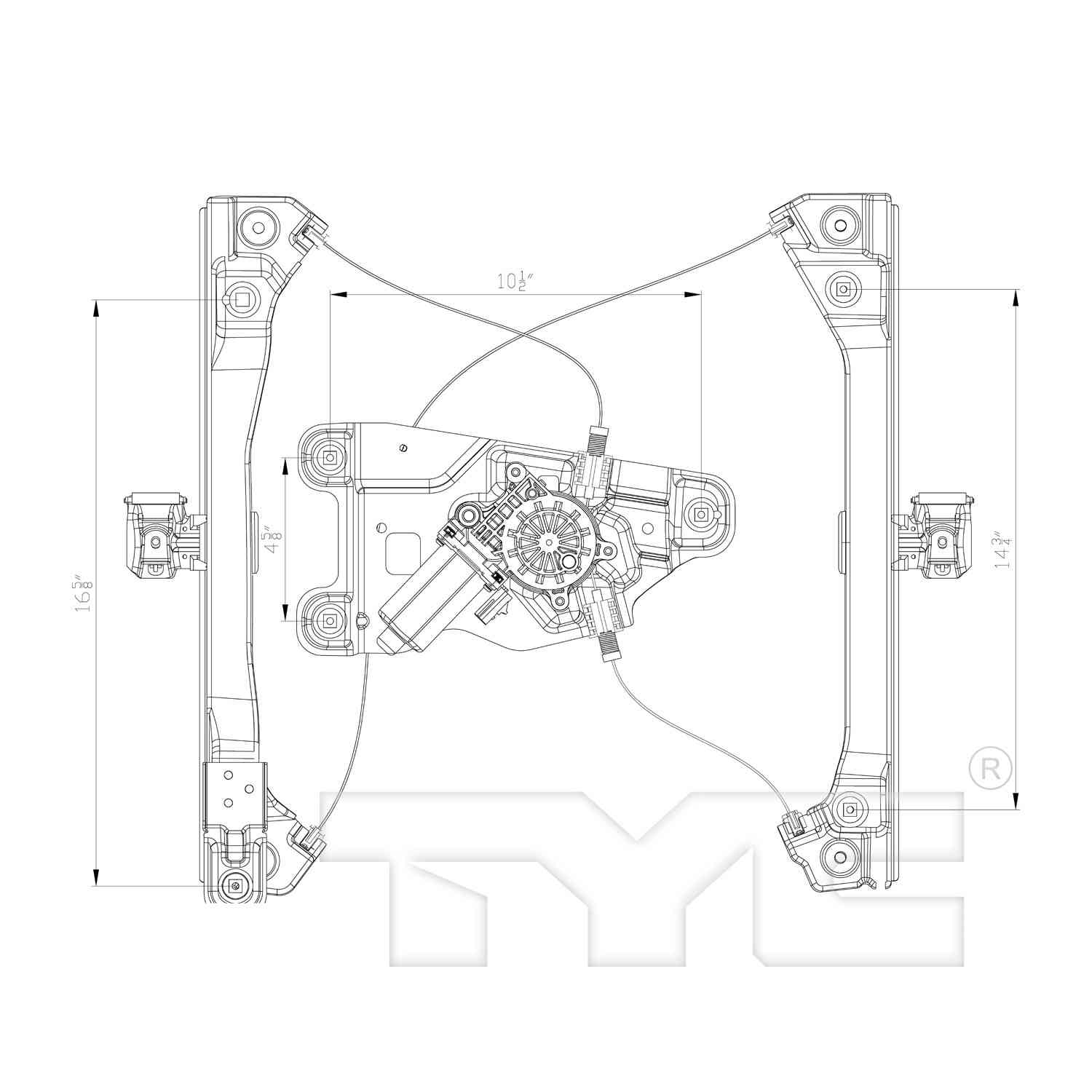 tyc power window motor and regulator assembly  frsport 660584