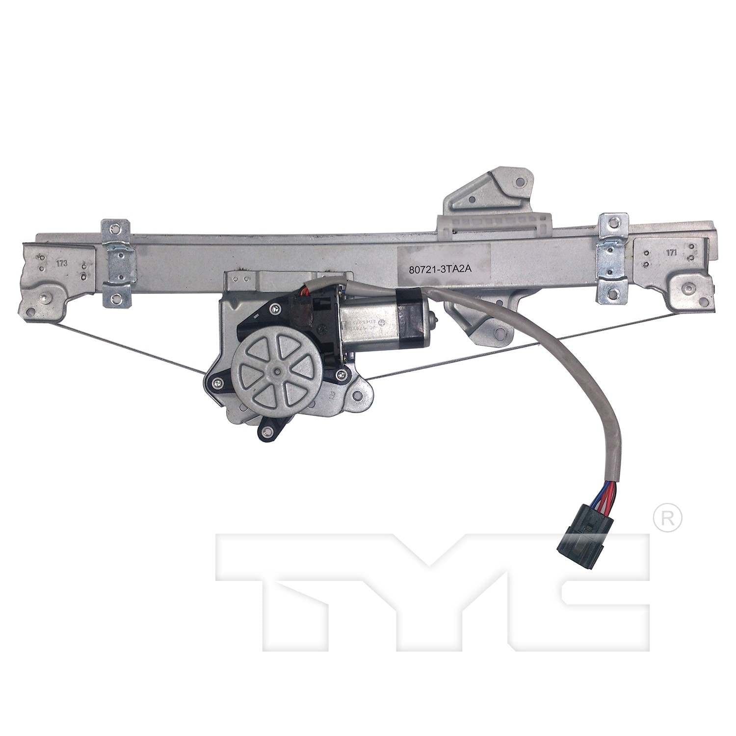 TYC Power Window Motor and Regulator Assembly  top view frsport 660606