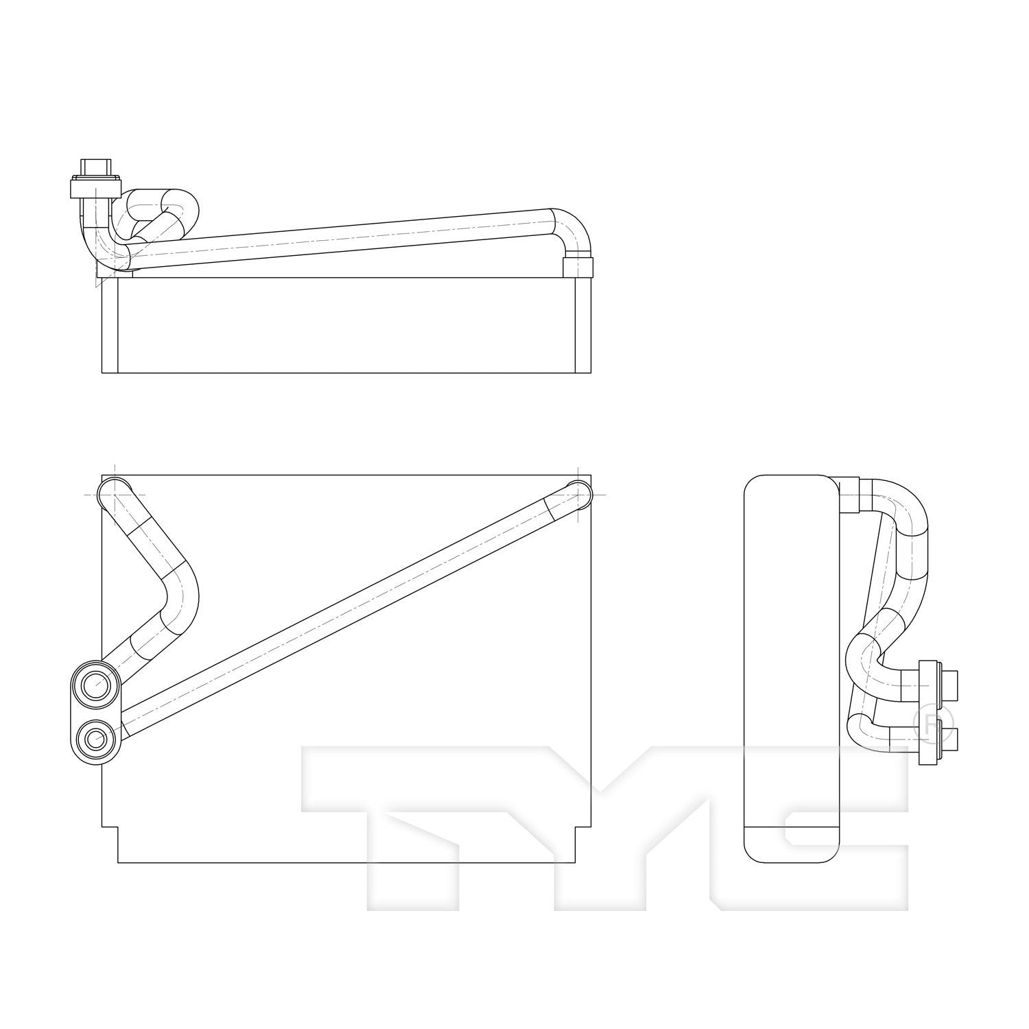 TYC A/C Evaporator Core  top view frsport 97133