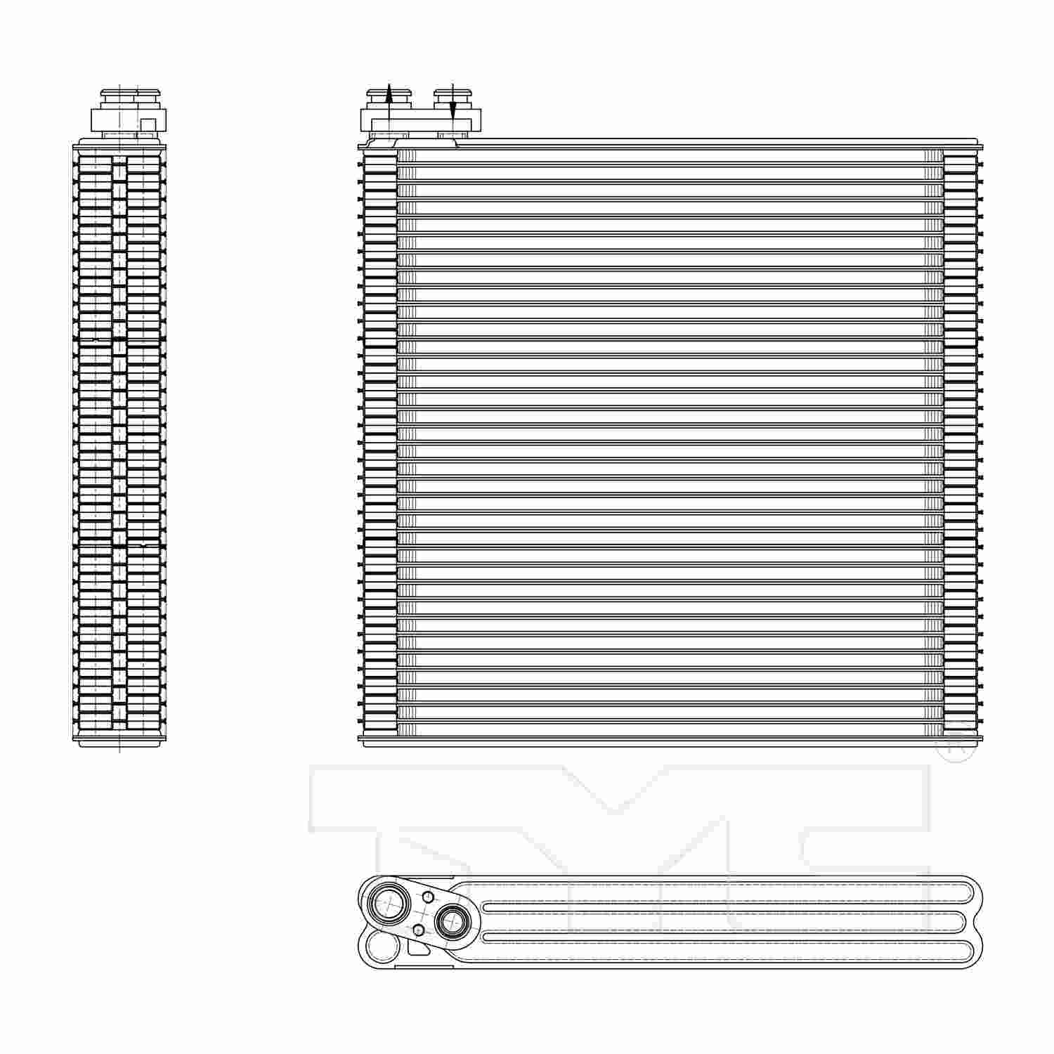 TYC A/C Evaporator Core  top view frsport 97146