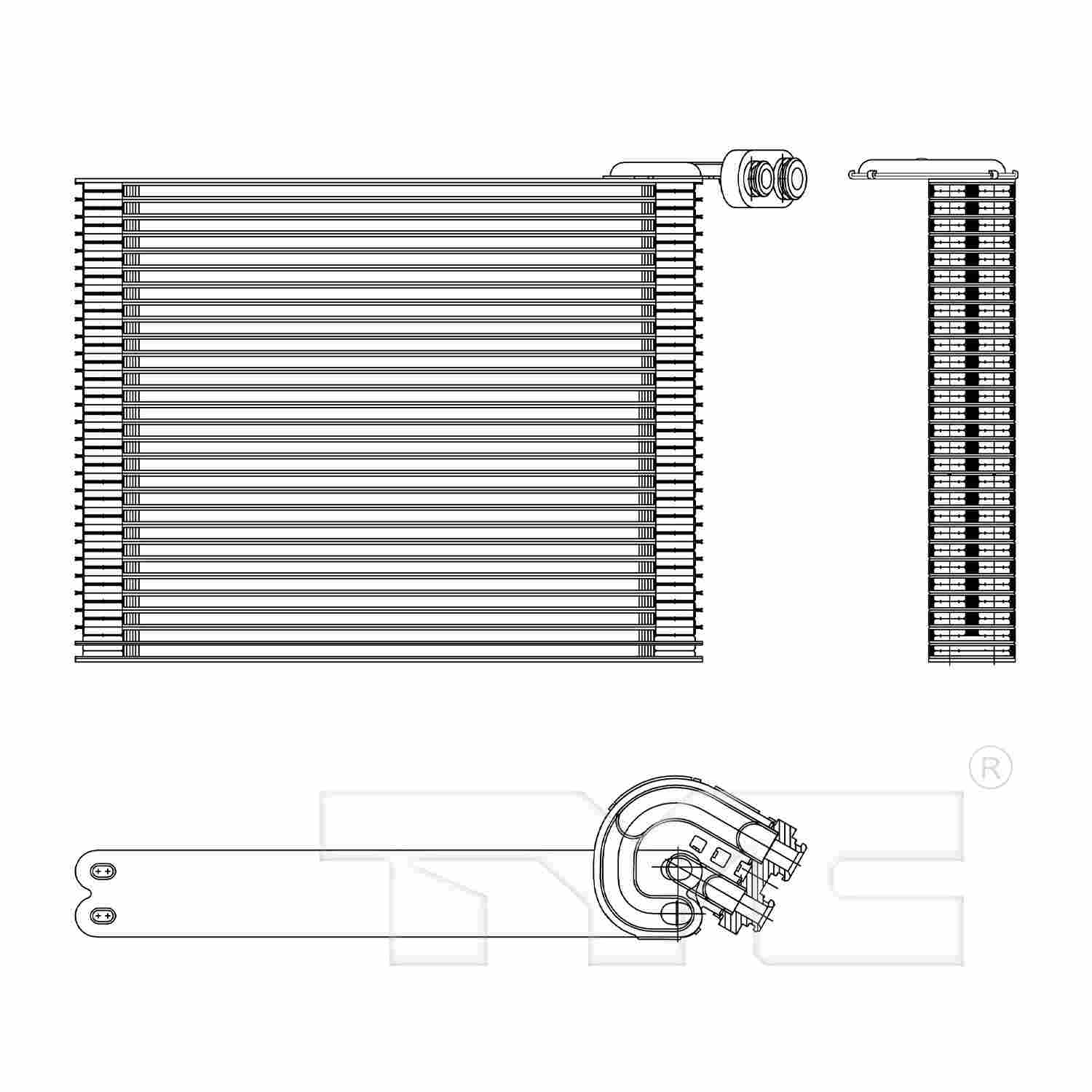 TYC A/C Evaporator Core  top view frsport 97151