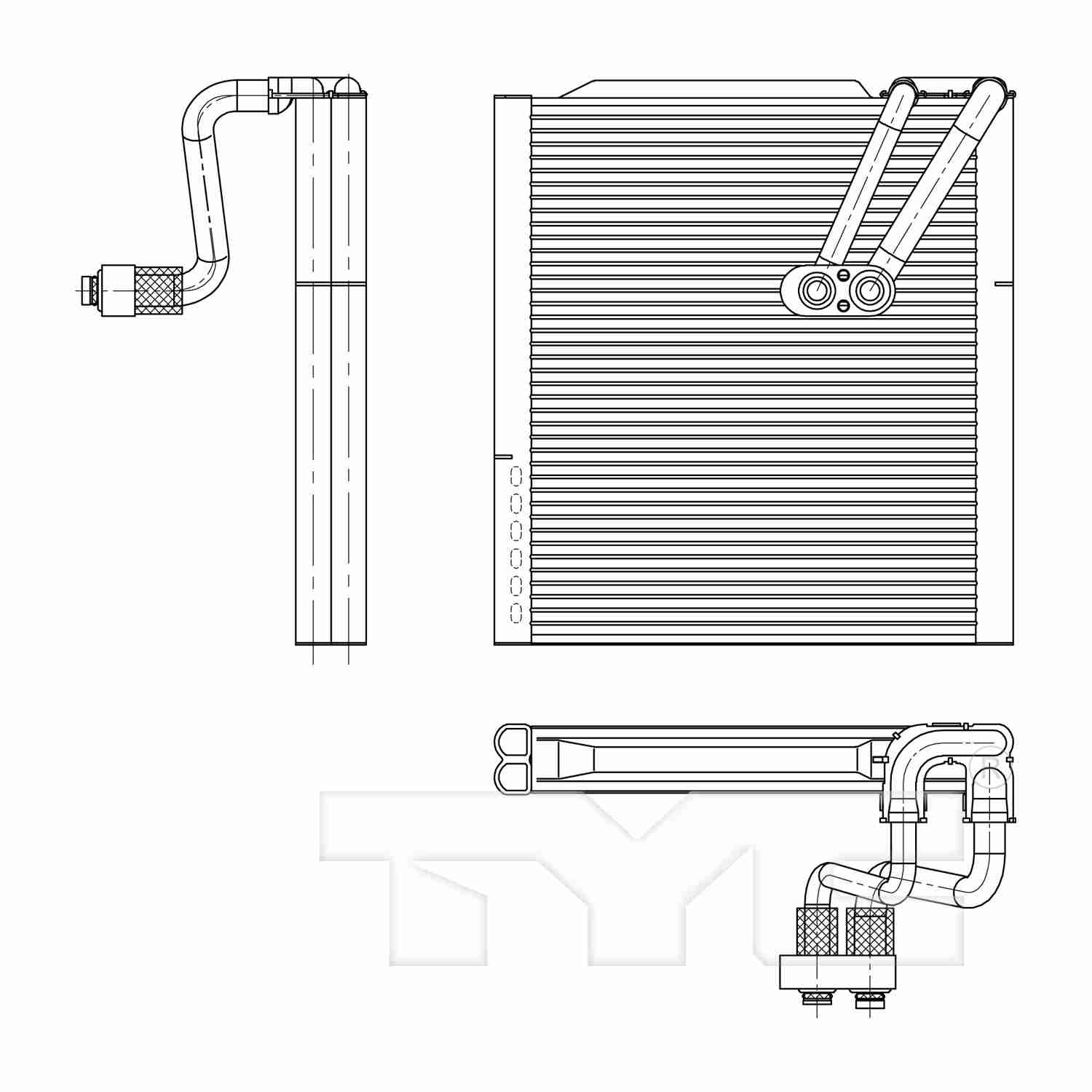 TYC A/C Evaporator Core  top view frsport 97186