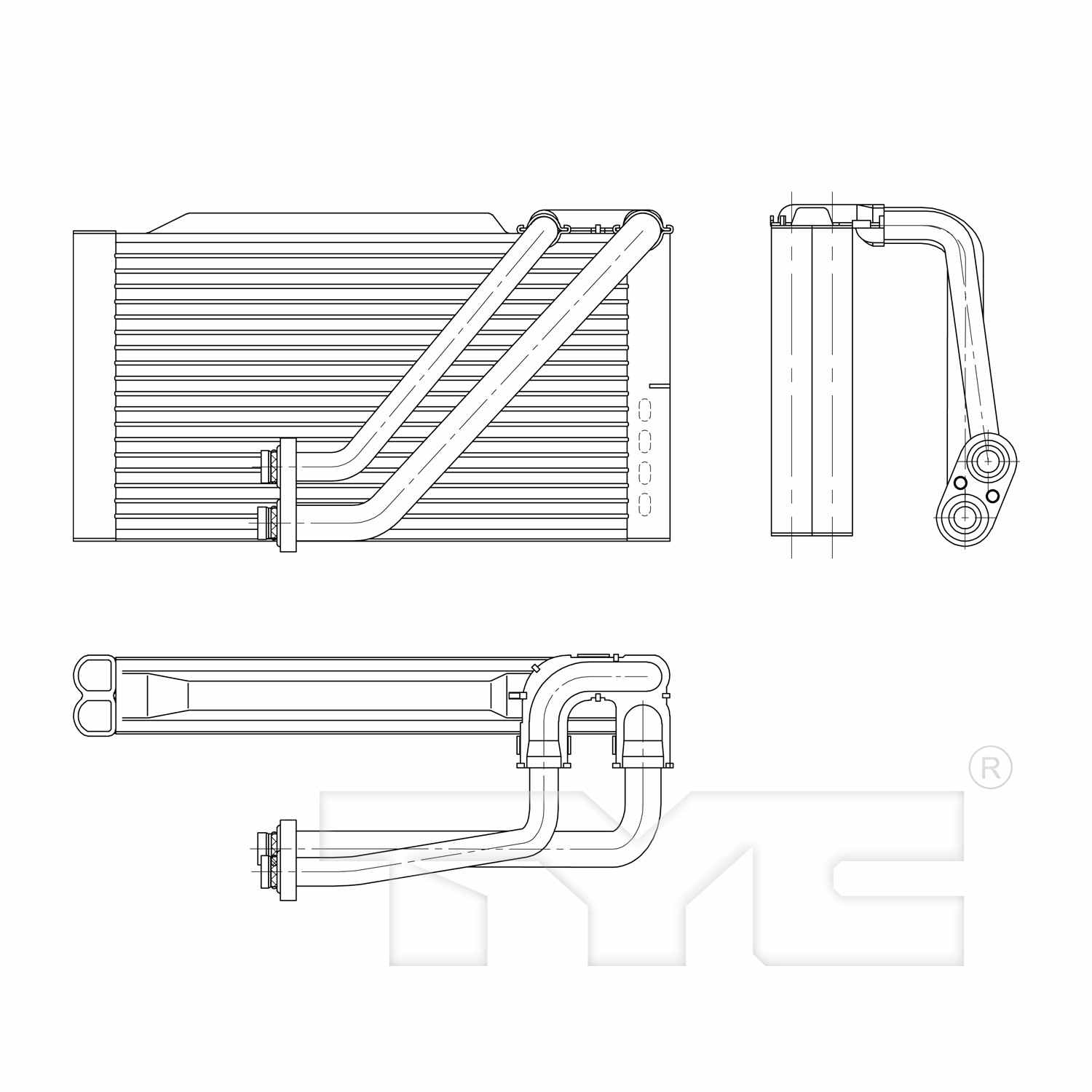 TYC A/C Evaporator Core  top view frsport 97187