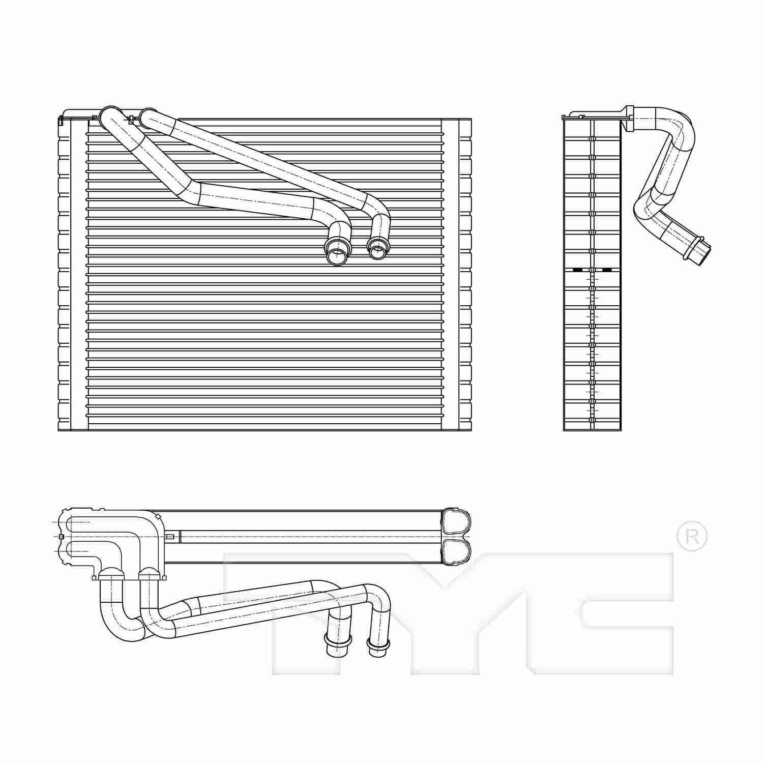 TYC A/C Evaporator Core  top view frsport 97190