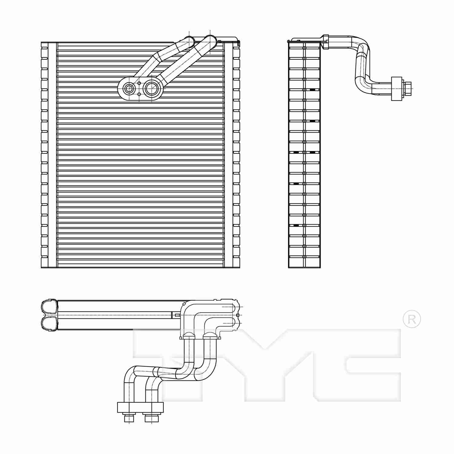 TYC A/C Evaporator Core  top view frsport 97191