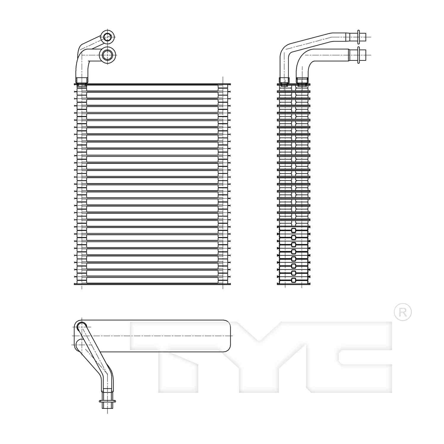 TYC A/C Evaporator Core  top view frsport 97193