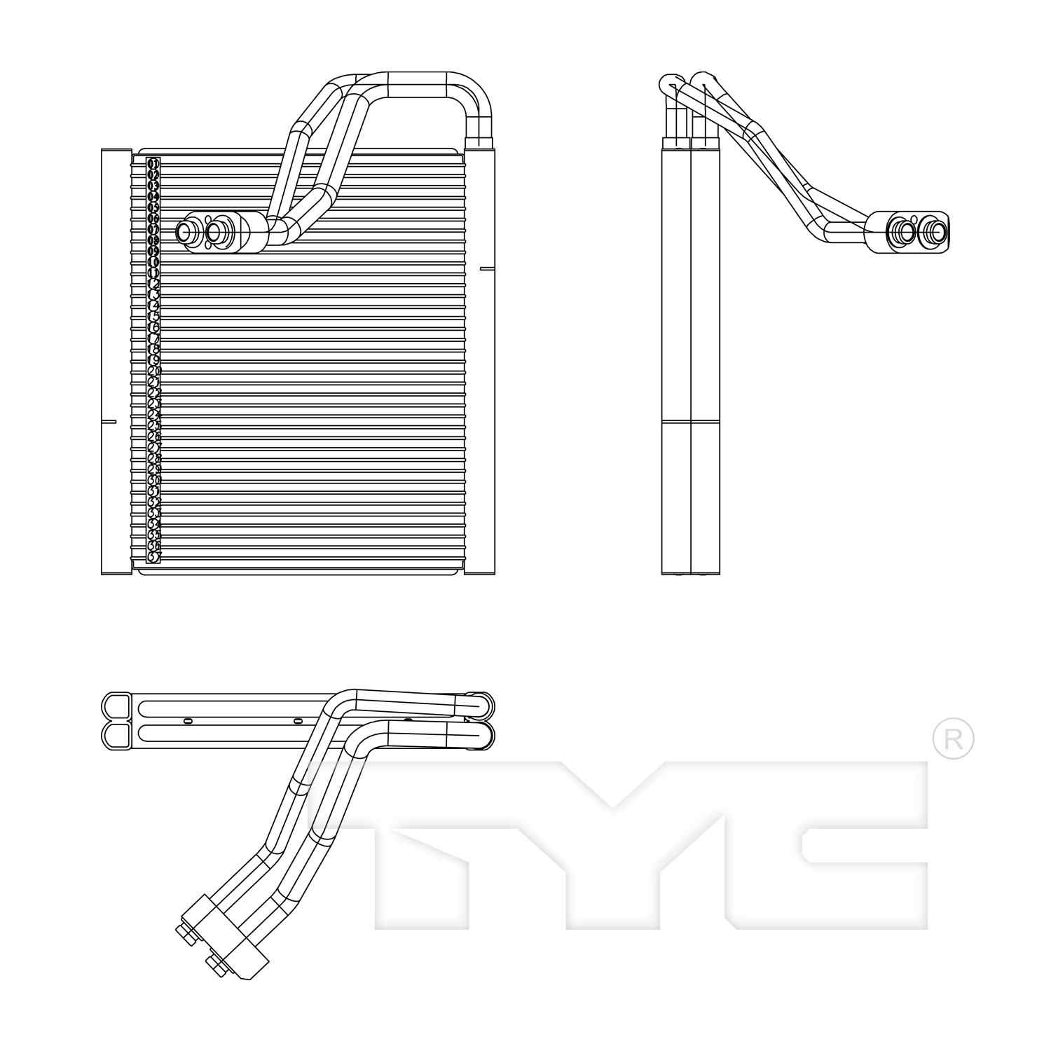 tyc a/c evaporator core  frsport 97195