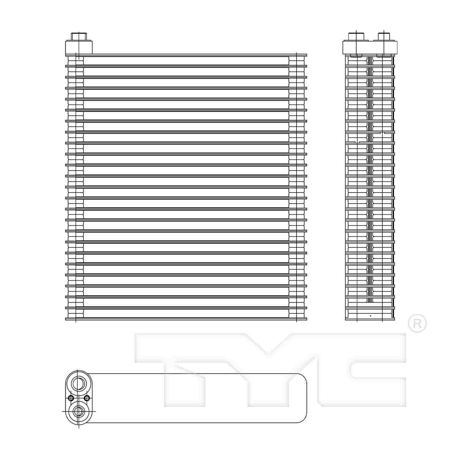 TYC A/C Evaporator Core  top view frsport 97196