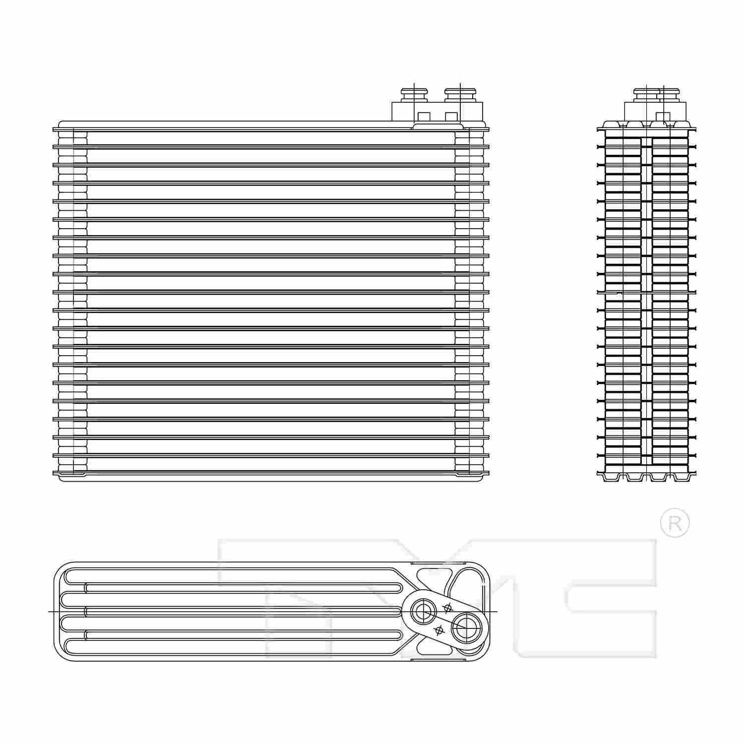 TYC A/C Evaporator Core  top view frsport 97201