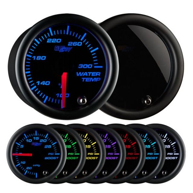 GlowShift Tinted 7 Color Water Temperature Gauge 52mm