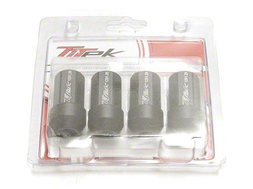 TiTek Aluminum Short Race Lug Nuts 4-Pack Black 12mm x 1.50