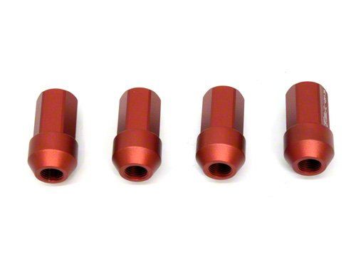TiTek Aluminum Lightweight Short Open Lug Nuts 4-Pack 12 x 1.50 RED