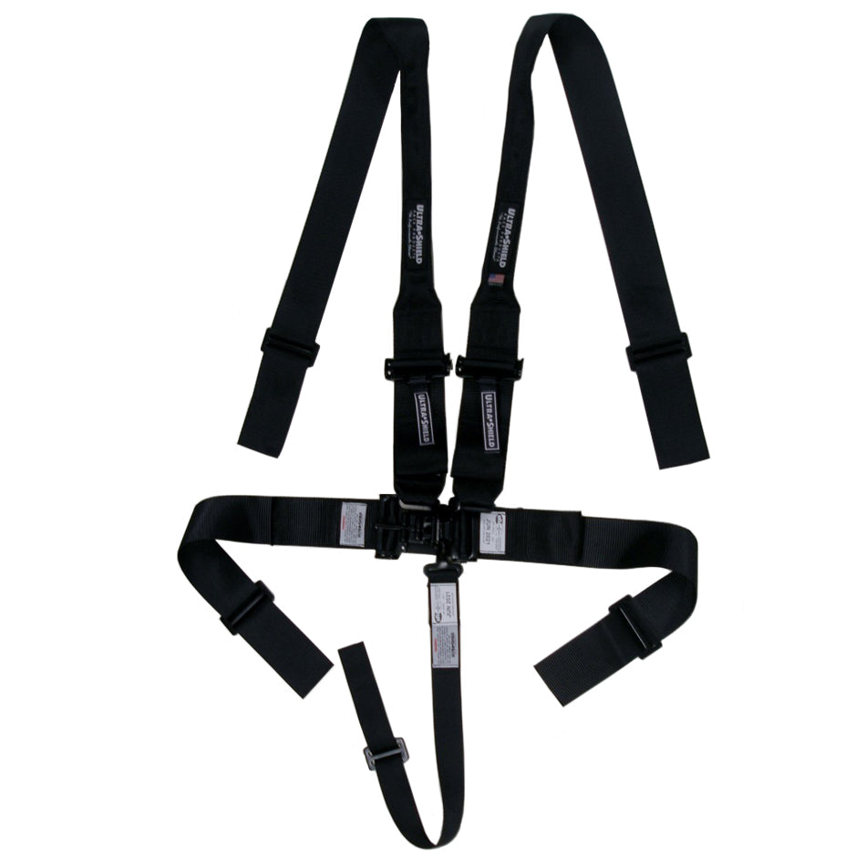 Ultra Shield Harness 5pt Black HANS Shoulder 3in Pull-Down ULTHB22001H