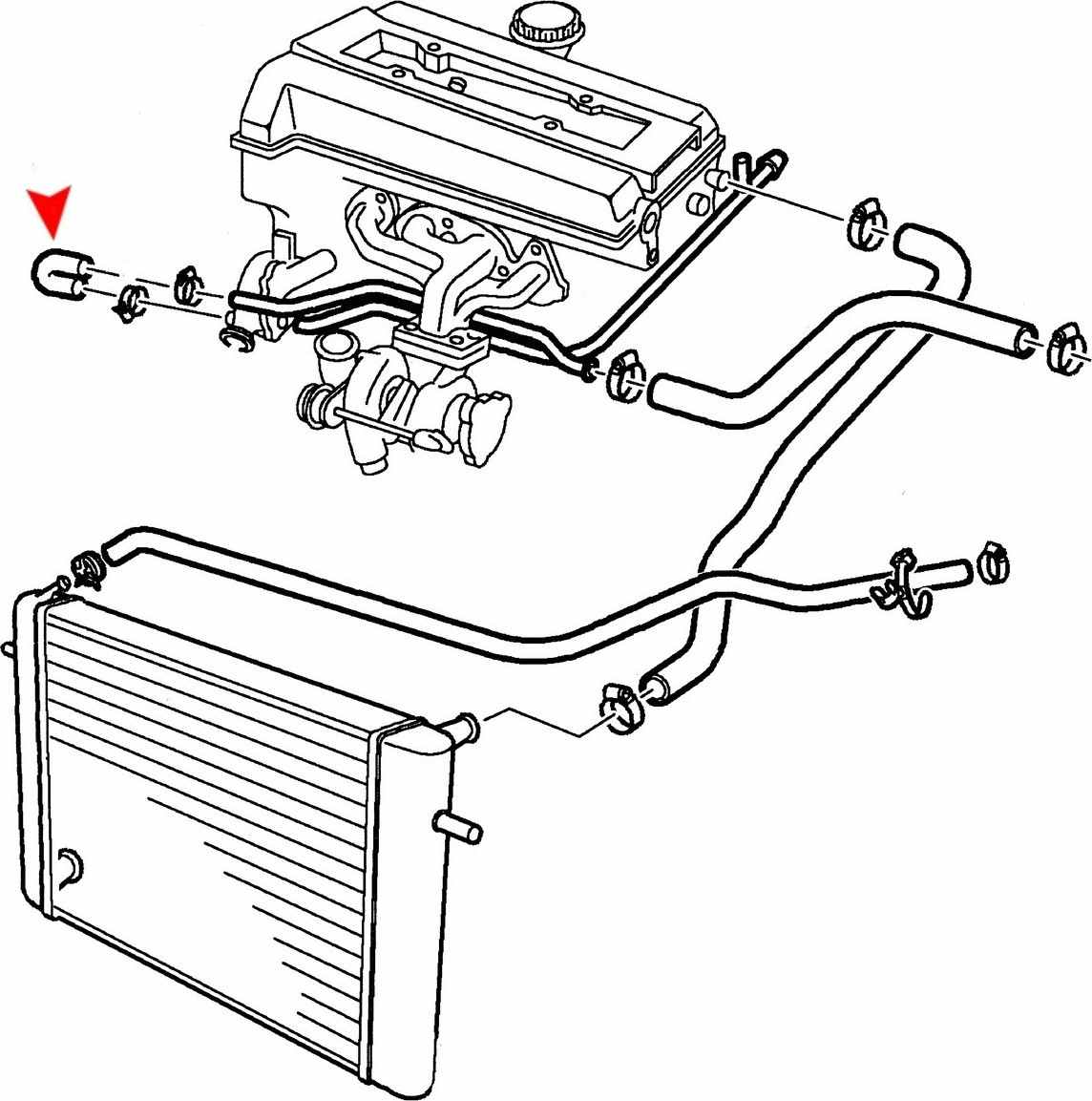 uro engine coolant bypass hose  frsport 9178849