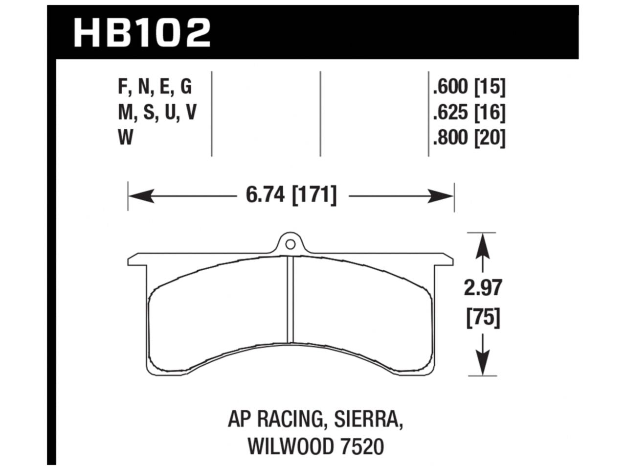 Hawk AP Racing 6 DTC-30 Race Brake Pads