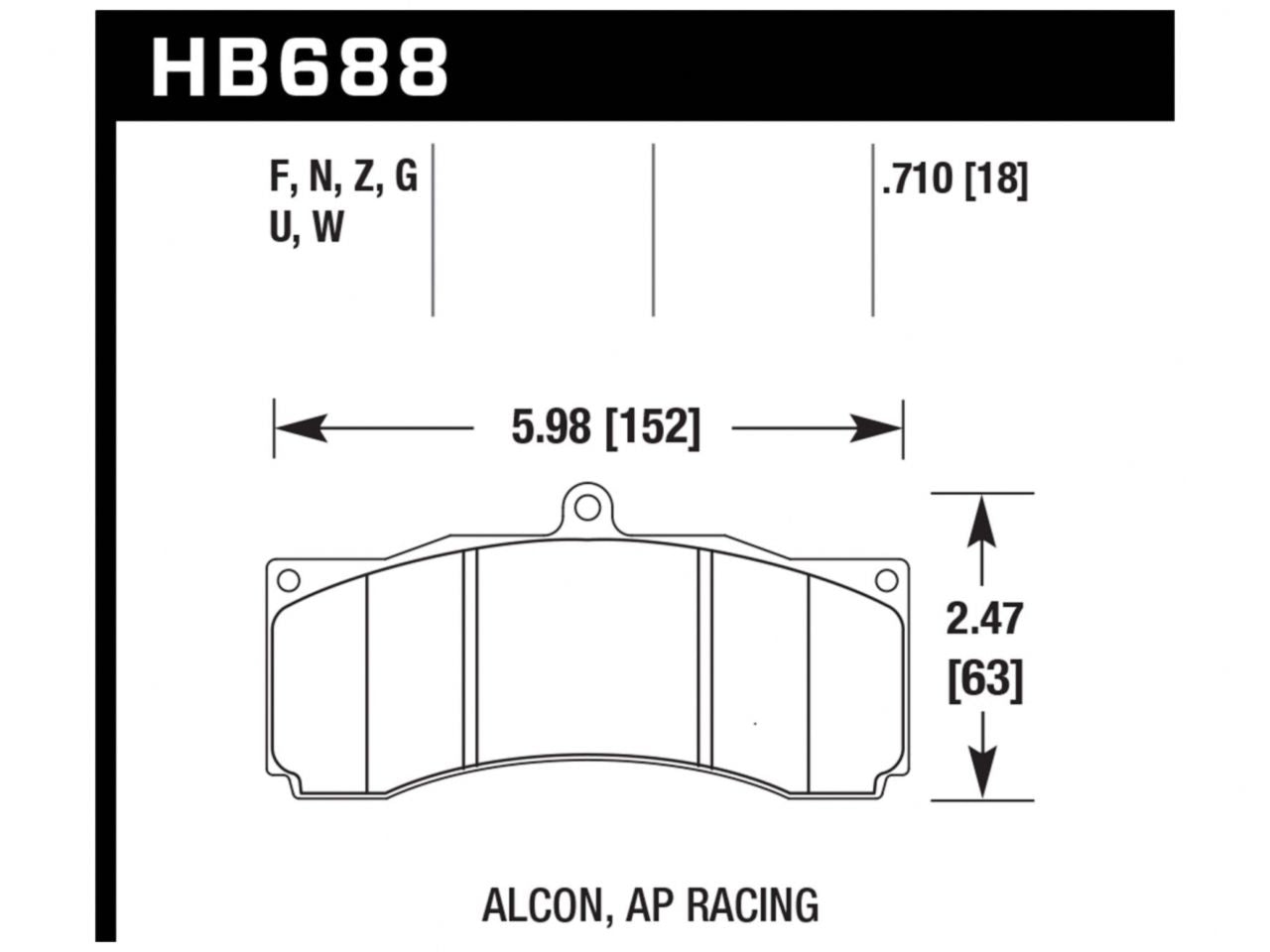 Hawk DTC-80 AP Racing/Stop Tech Universal Performance Compound Racing Brake