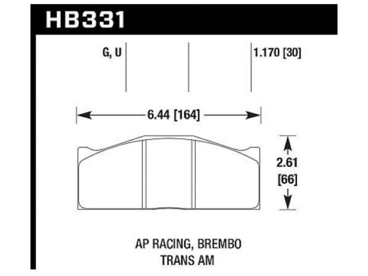 Hawk DTC-80 AP Racing/Brembo 30mm Race Brake Pads