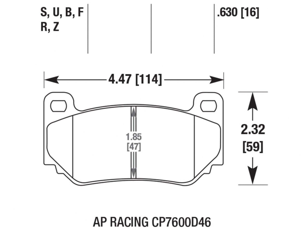 Hawk DTC-80 AP Racing 16mm Race Brake Pads