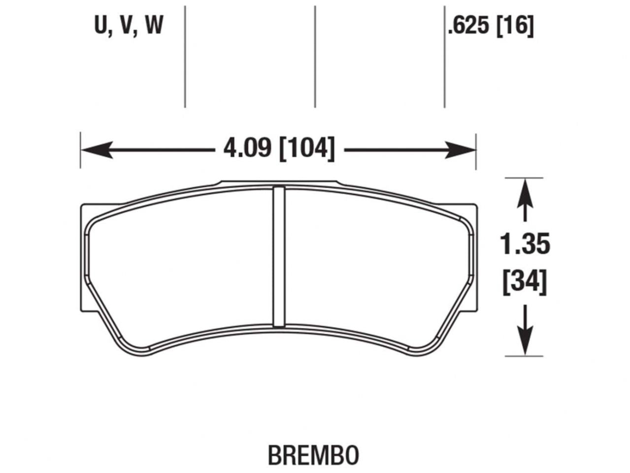 Hawk DTC-80 Brembo F3 16mm Race Brake Pads