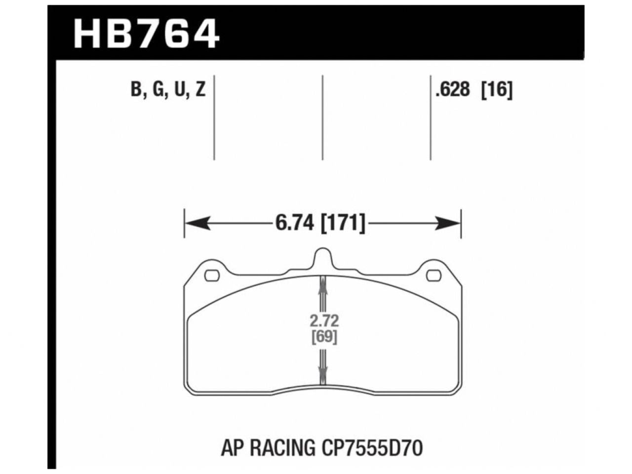 Hawk DTC-80 AP Racing CP7555D70 Racing Brake Pads