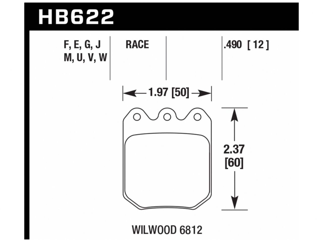 Hawk DTC-60 Wilwood DLS 6812 Motorsports Brake Pad