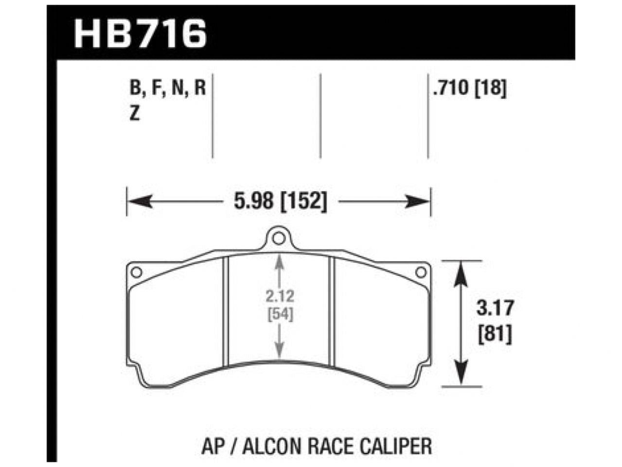 Hawk AP Racing/Alcon Universal DTC-70 Race Brake Pads