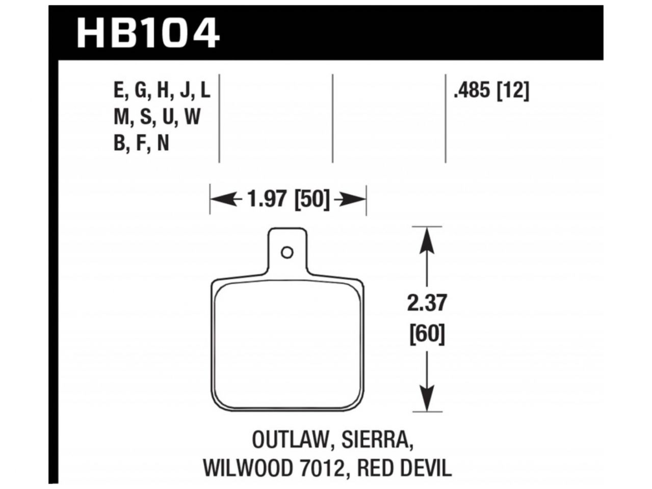 Hawk DTC-80 Wilwood DL Single Outlaw w/ 0.156in Center Hole Race Brake Pads