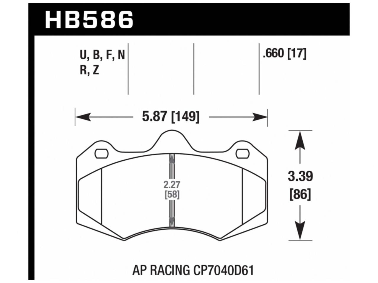 Hawk  Performance HB586R.660 Street Race Disc Brake Pad