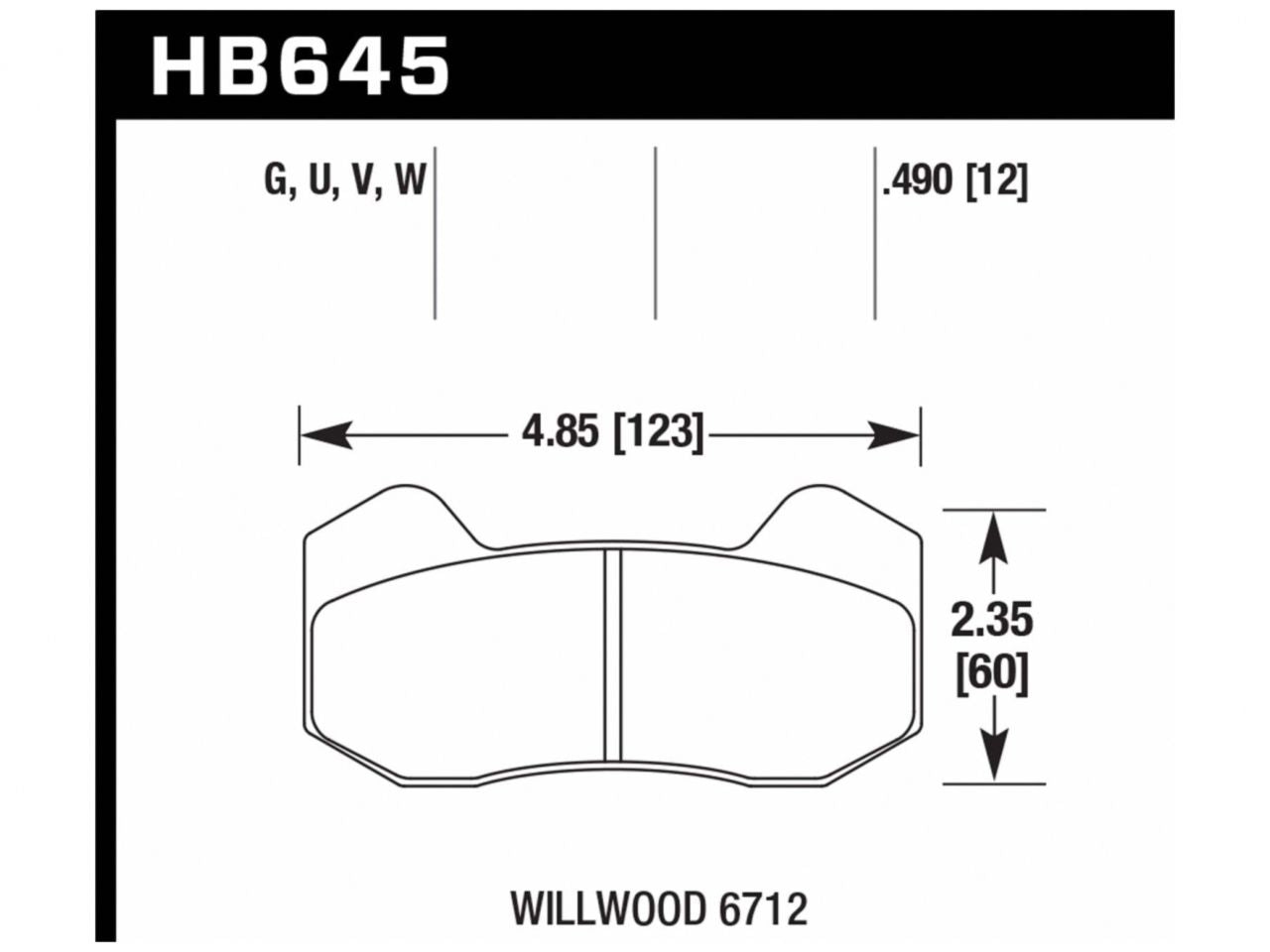 Hawk DTC-50 Wilwood 6712 Motorsports Brake Pad