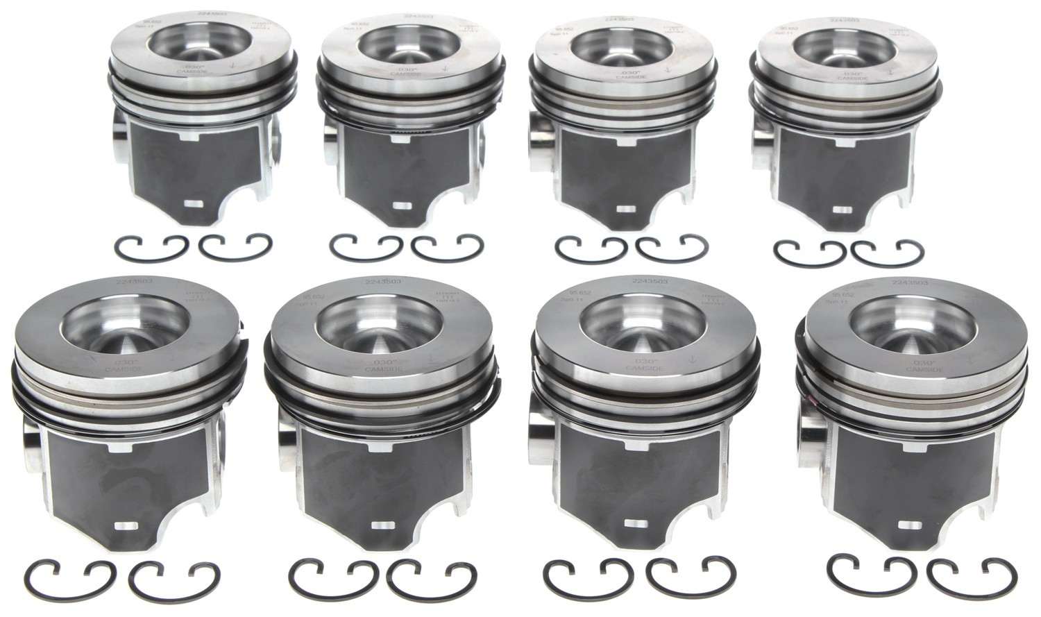 Mahle OE Ford 6.0L Diesel V8 144060-030 w/ PCR Piston With Rings Set (Set of 8) 2243503WR030