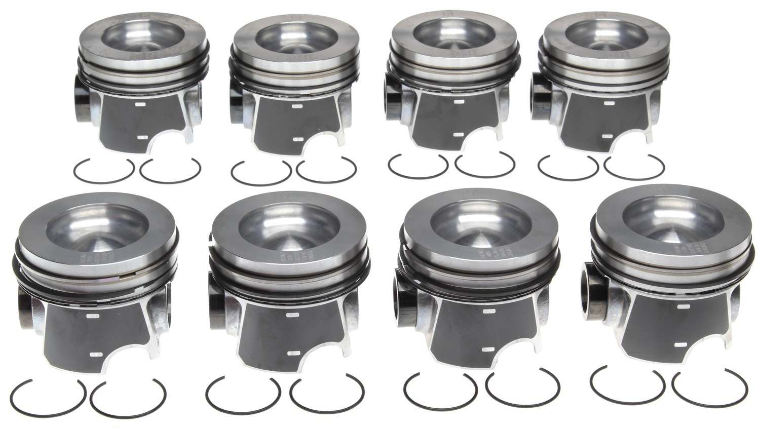 Mahle OE Navistar MaxxForce 7 6.4L Diesel Reduced Comp 0.50MM Piston With Rings Set (Set of 8) 2243953WR050MM