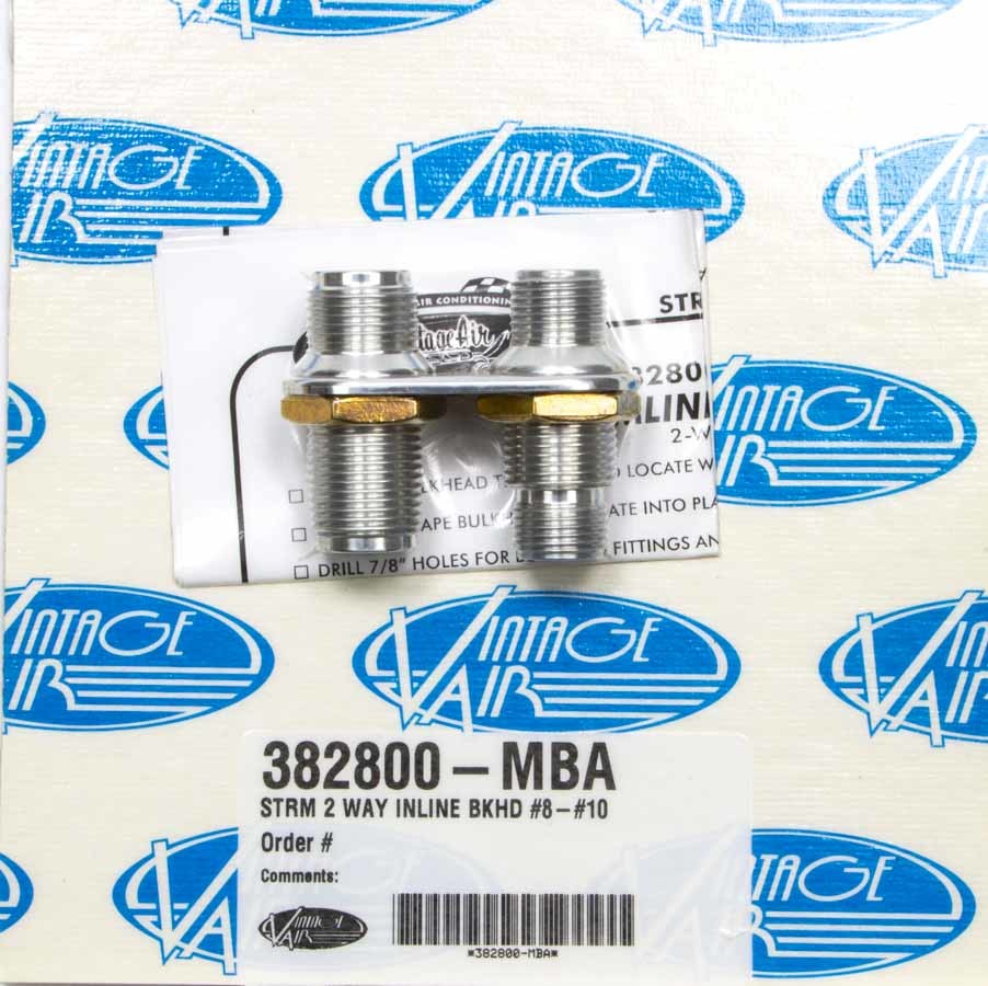 Vintage Air 2 Way In Line Bulkhead #8 and #10 O-Ring VIN382800-MBA