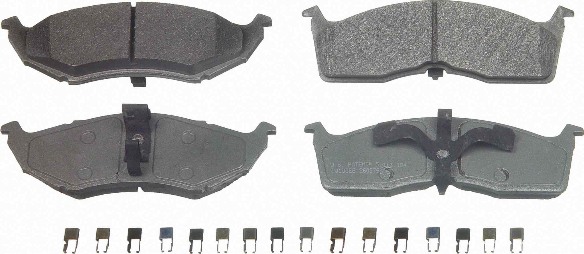 Wagner Brake Disc Brake Pad Set  top view frsport QC730B