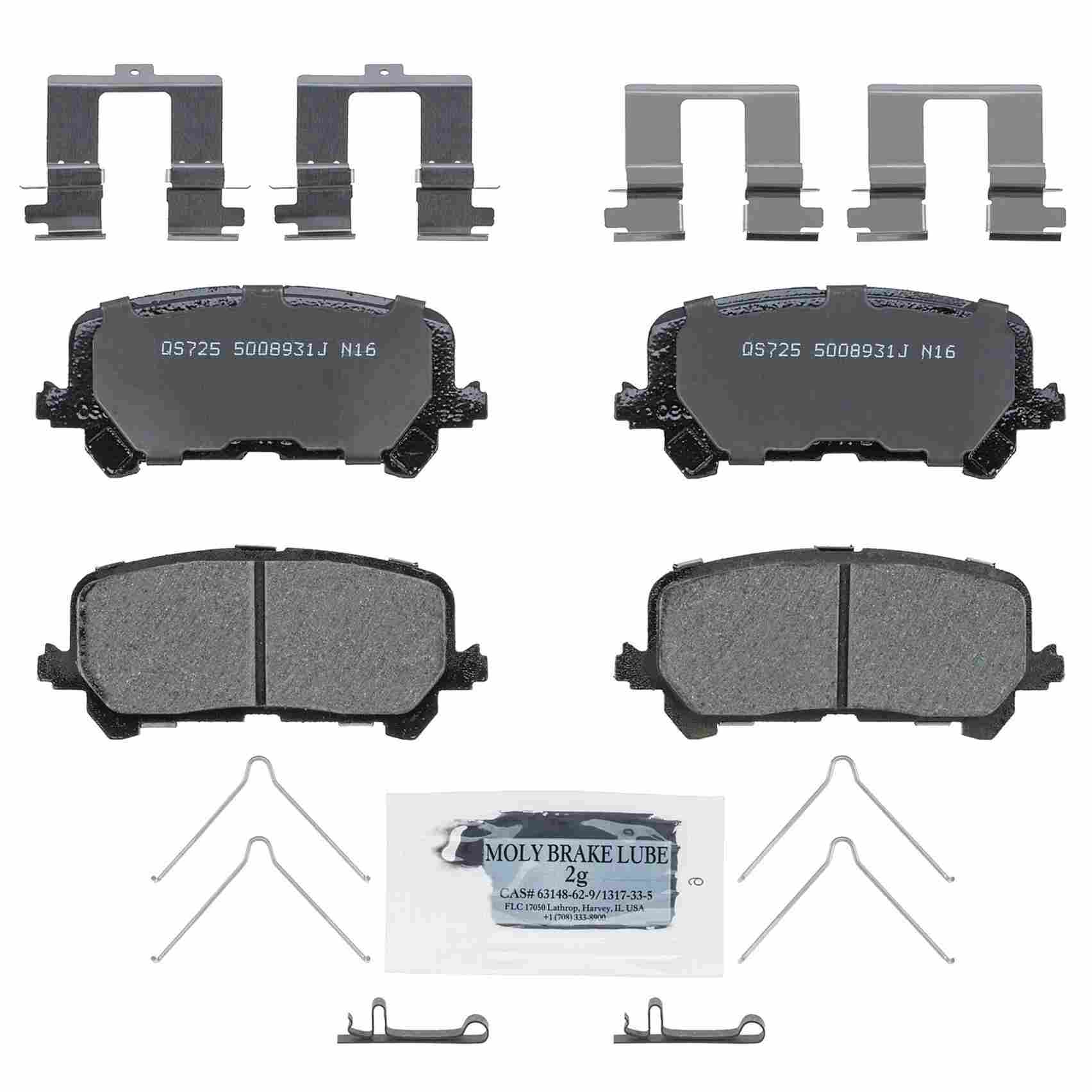 Wagner Brake Disc Brake Pad Set  top view frsport ZD1724