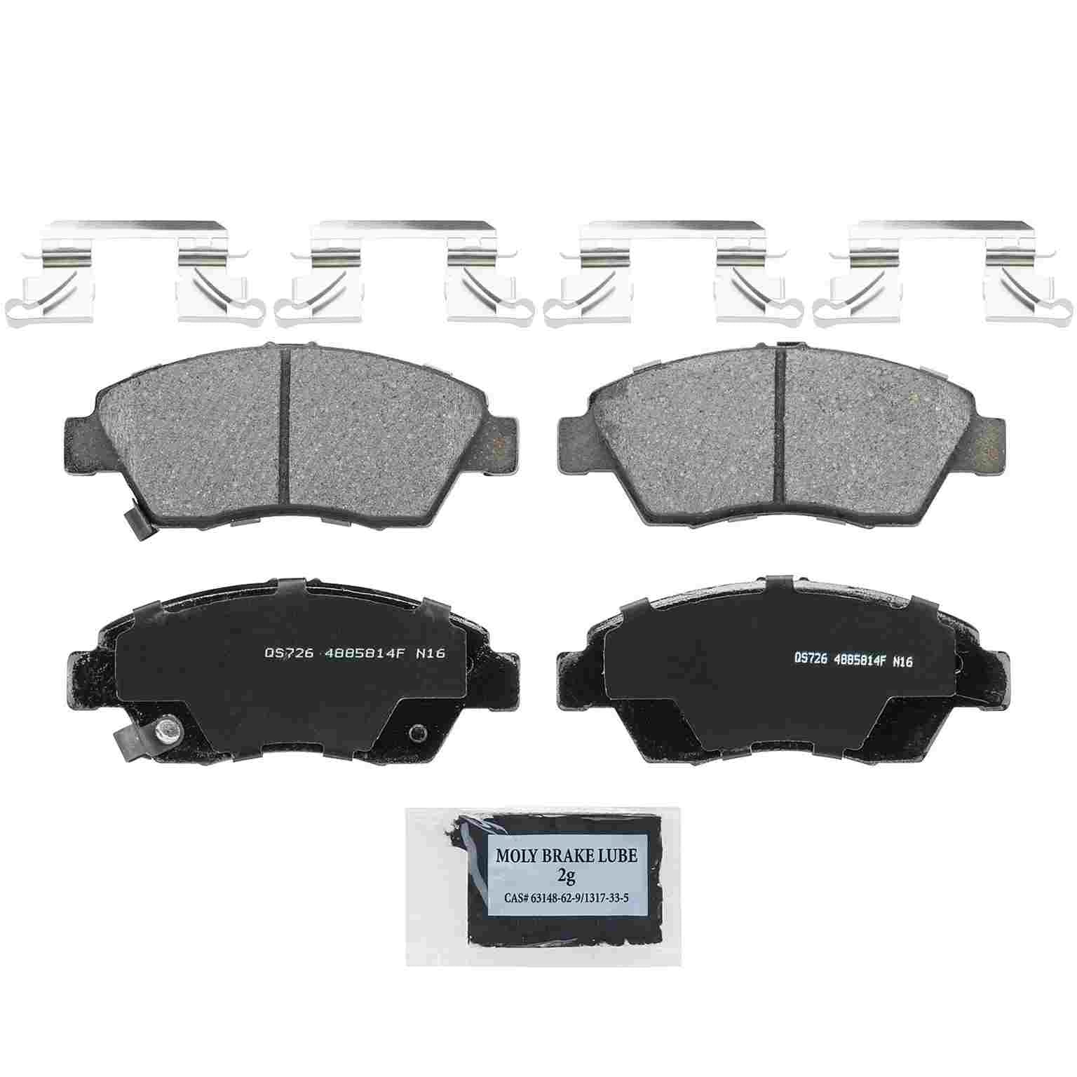 Wagner Brake Disc Brake Pad Set  top view frsport ZD1783