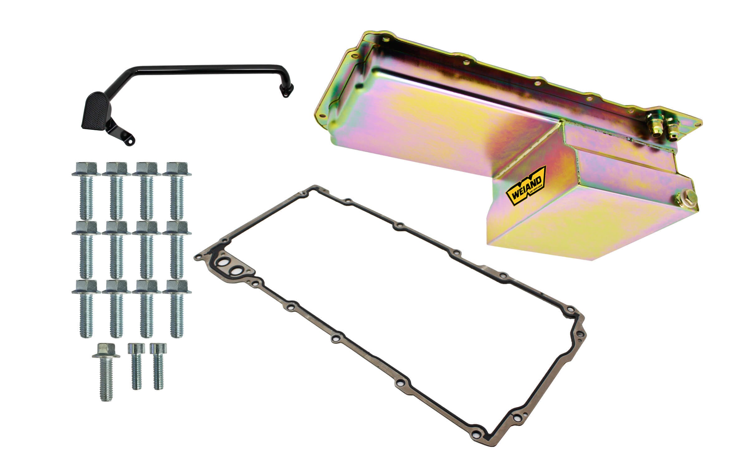 Weiand 7qt Oil Pan Kit GM LS Zinc Finish WEI5027WND