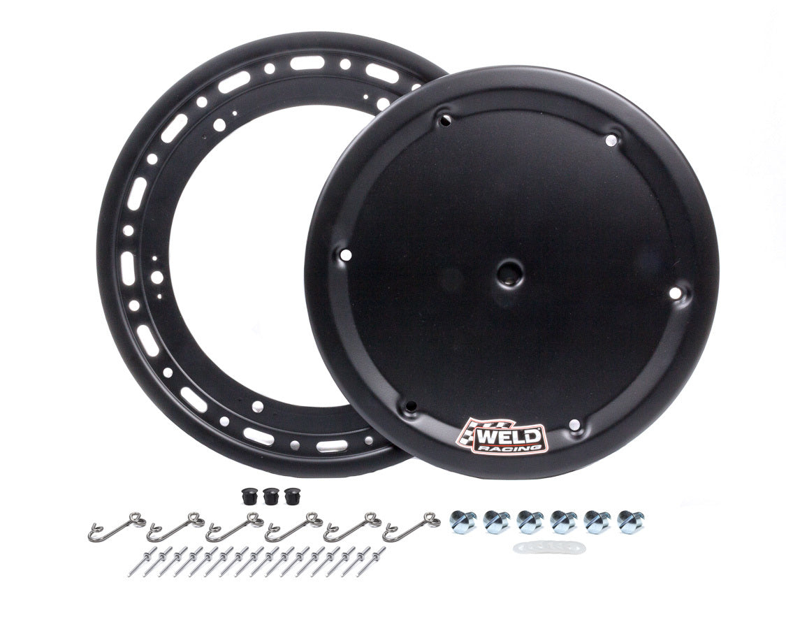 Weld Oval Beadlock Ring 15in. (16-Hole/Bolt-On) - Black w/6-Dzus Cover P650B-5315-6