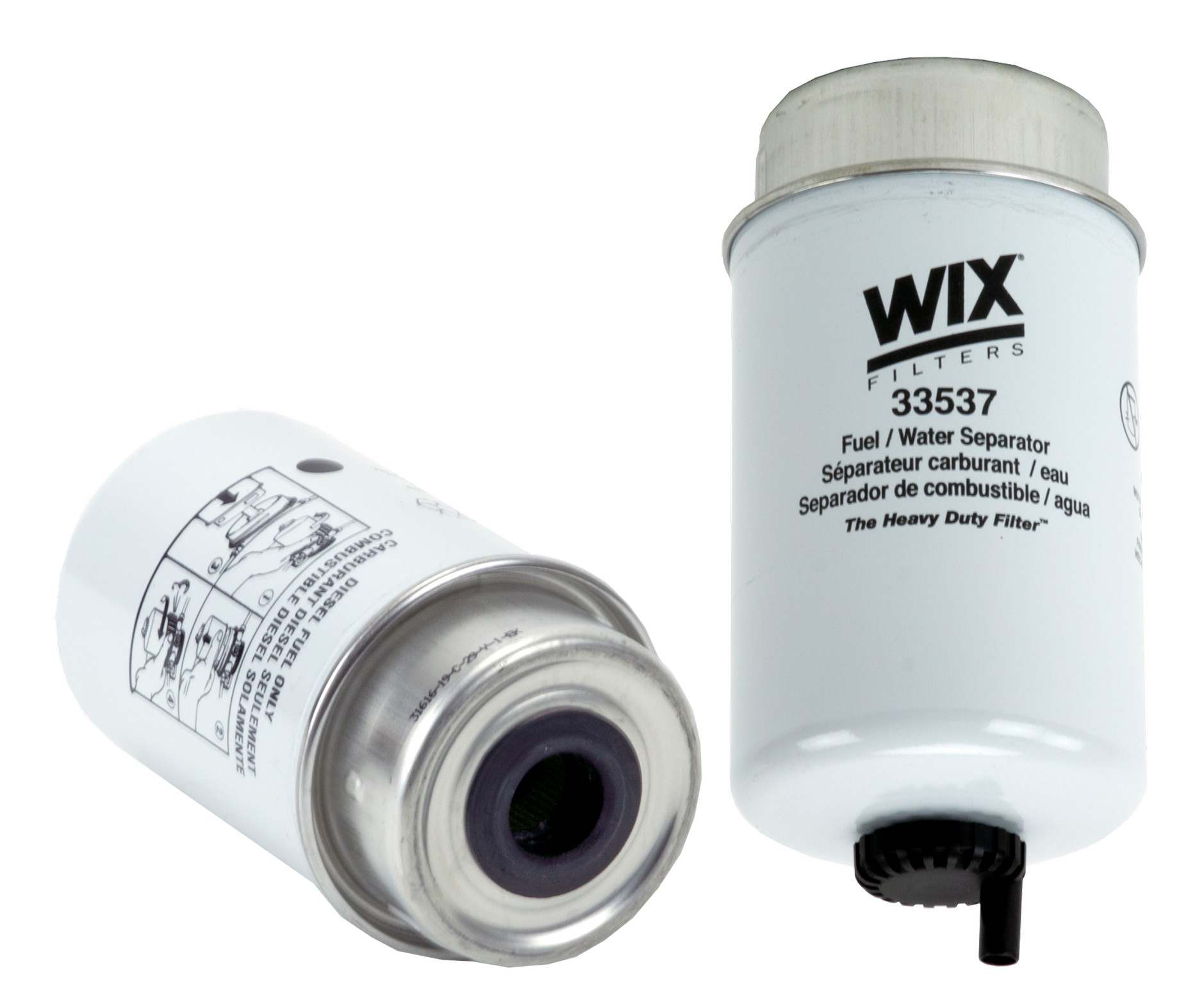 Wix Fuel Water Separator Filter  top view frsport 33537