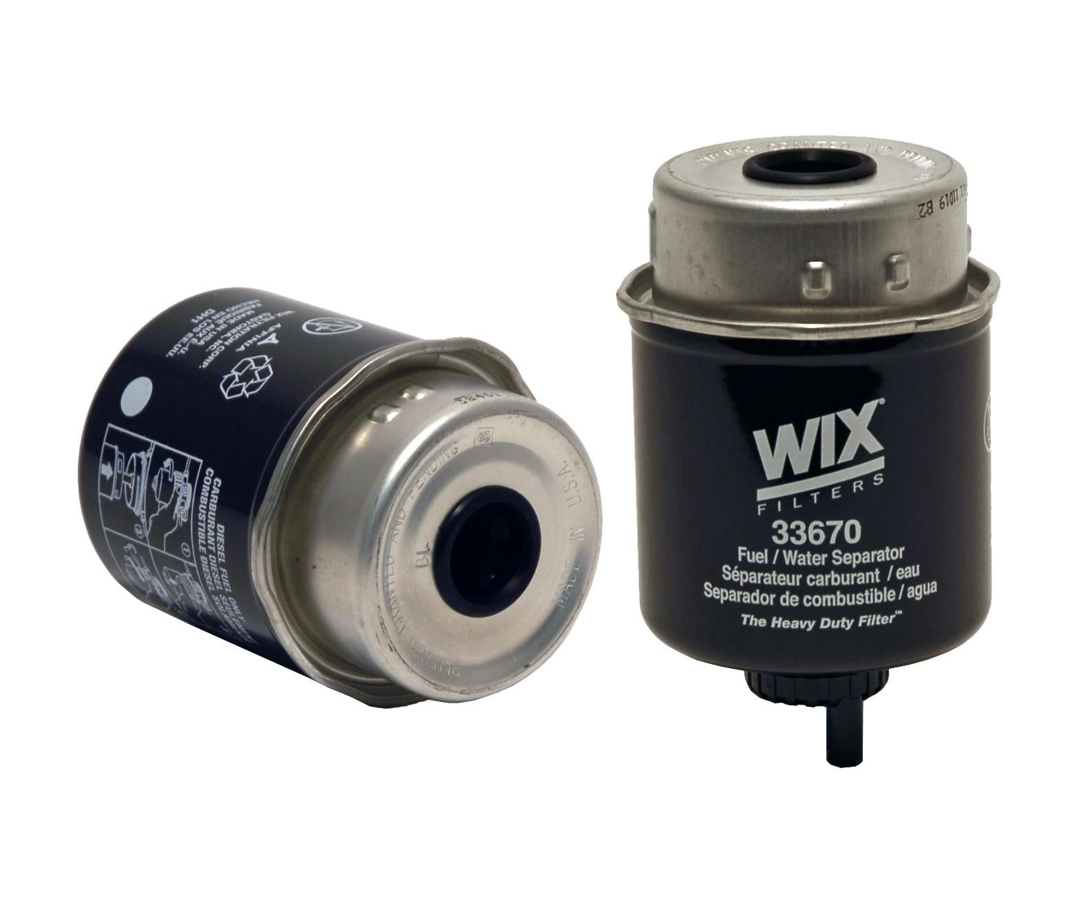 Wix Fuel Water Separator Filter  top view frsport 33670