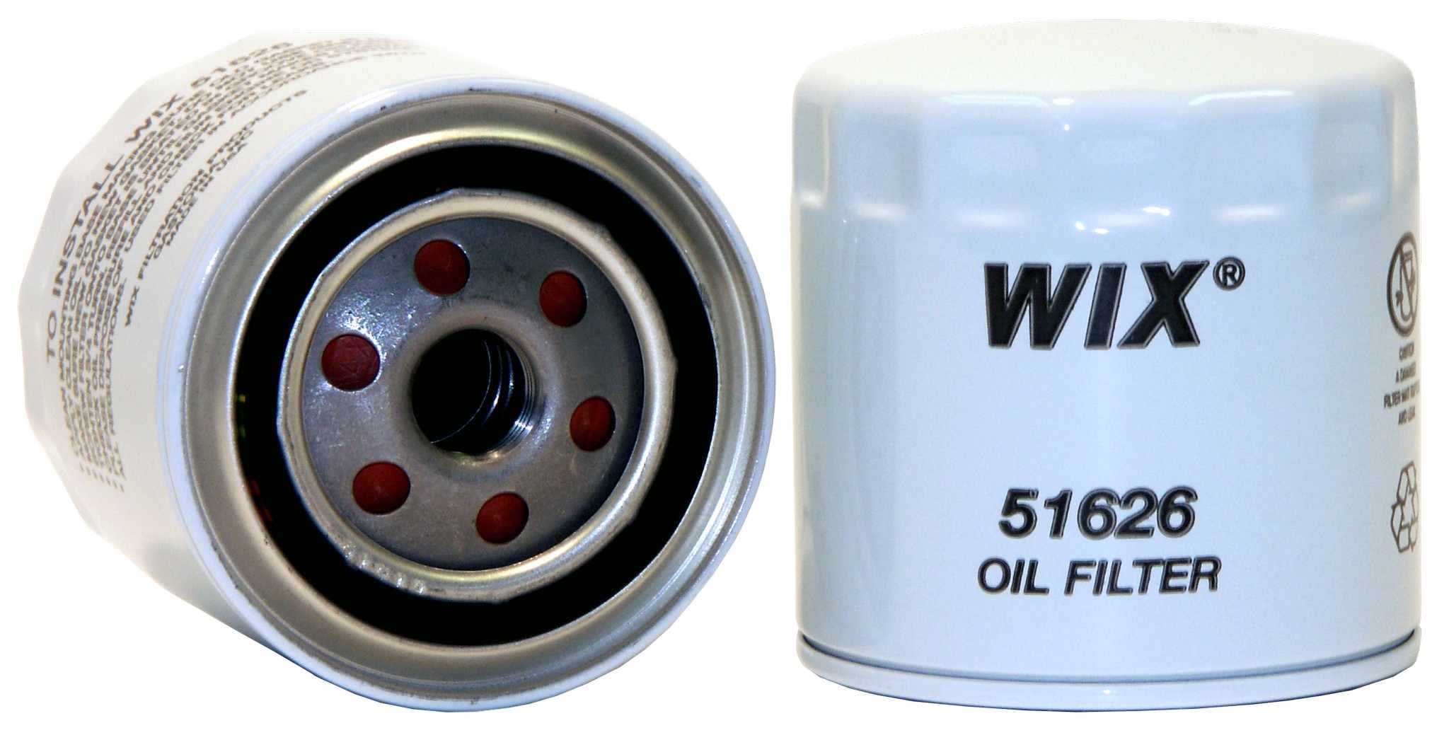 Wix Engine Oil Filter  top view frsport 51626