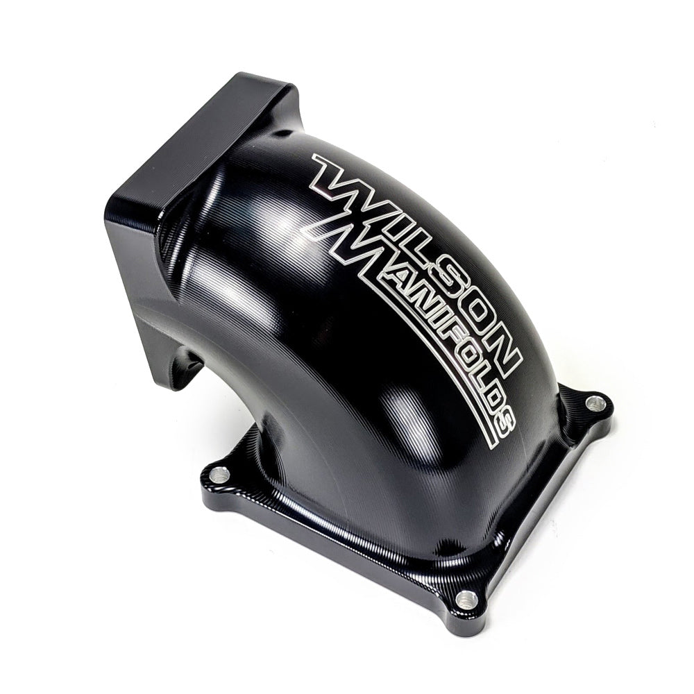 Wilson Manifolds Billet Elbow 90-105mm - 4500 Flange - Black WLS462205-BLK